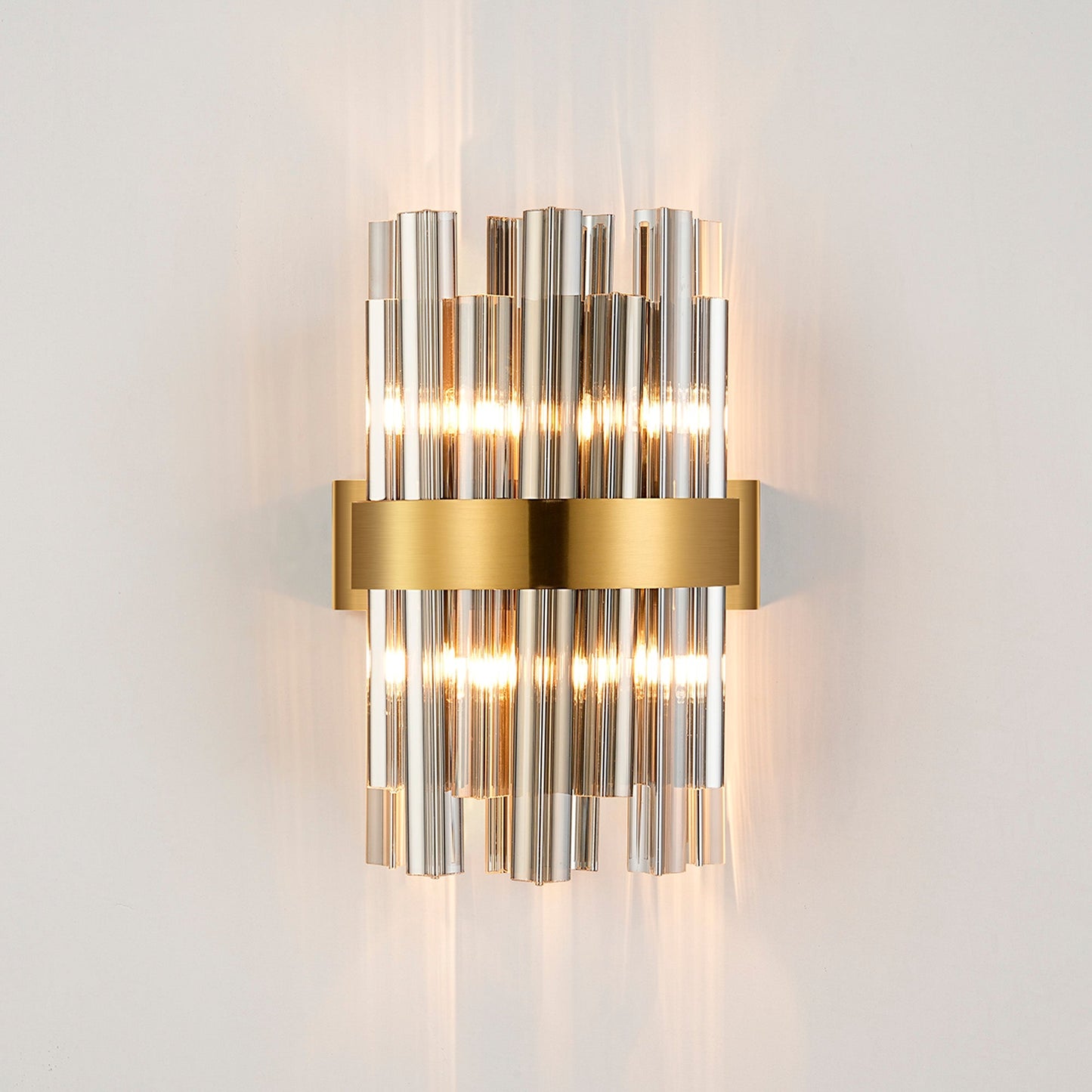 Kara 4 Light Wall Light light fitting in Brass and Smoke