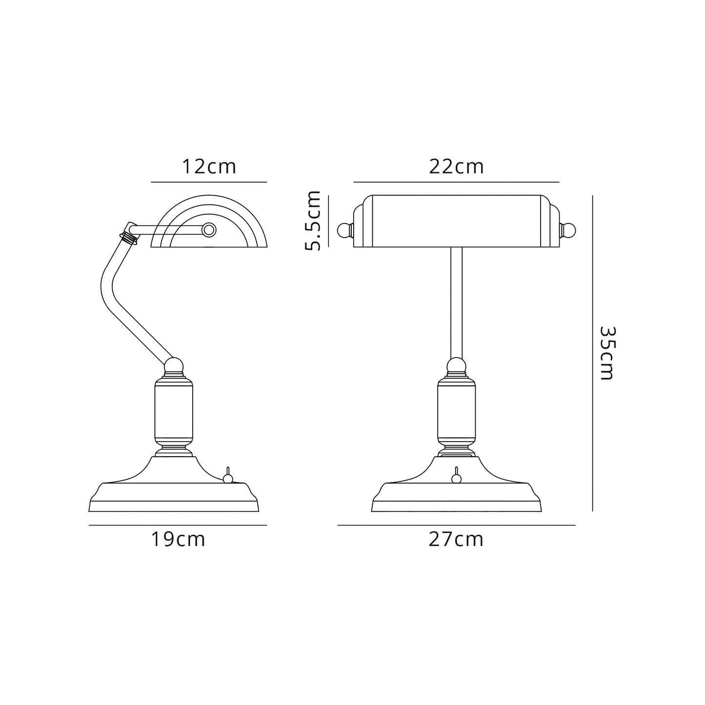Toft Table Lamp 1 Light With Toggle Switch, Graphite and Copper