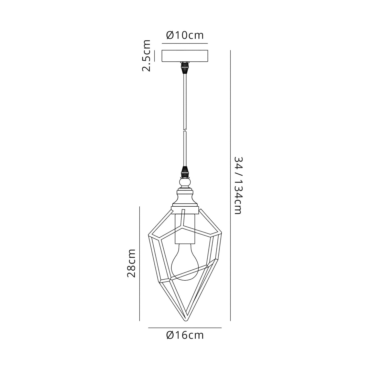 Lymm Small Pendant, 1 x E27, Antique Brass 2