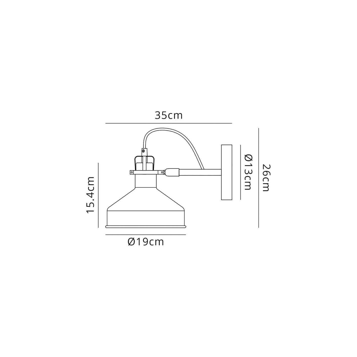 Toft Adjustable Wall Lamp Switched, 1 x E27, Sand White and Satin Nickel and White