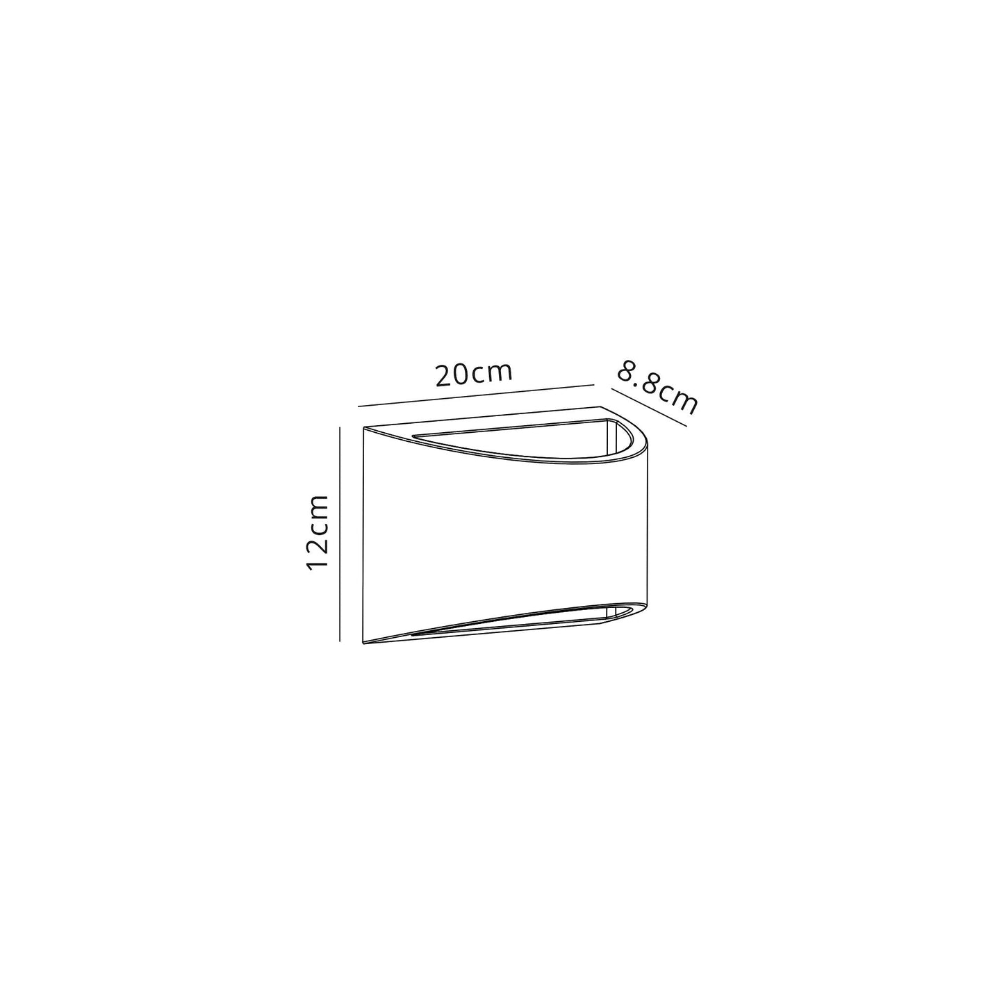 Russet Rectangular Wall Lamp, 1 x G9, White Paintable Gypsum