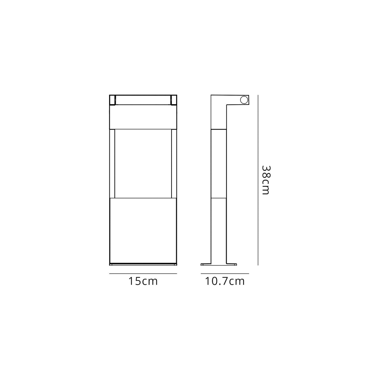 Mellor Short Post, 1 x 10W LED, 3000K, 720lm, IP54, Graphite Black, 3yrs Warranty