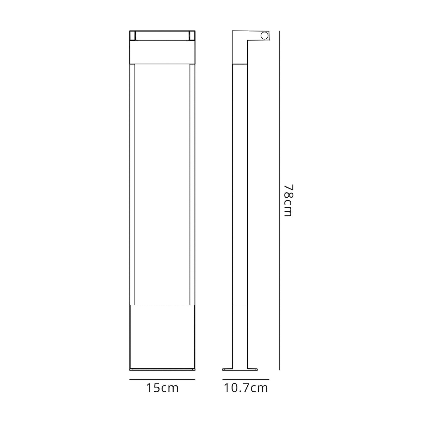 Mellor Tall Post, 1 x 10W LED, 3000K, 720lm, IP54, Graphite Black, 3yrs Warranty