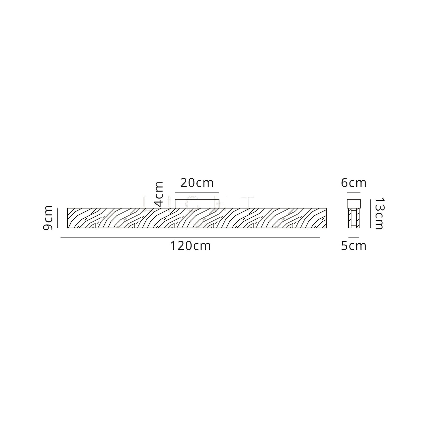 Clutton Ceiling, 2 x 18W LED, 3000K, 1528lm, Oak, Matt White, 3yrs Warranty