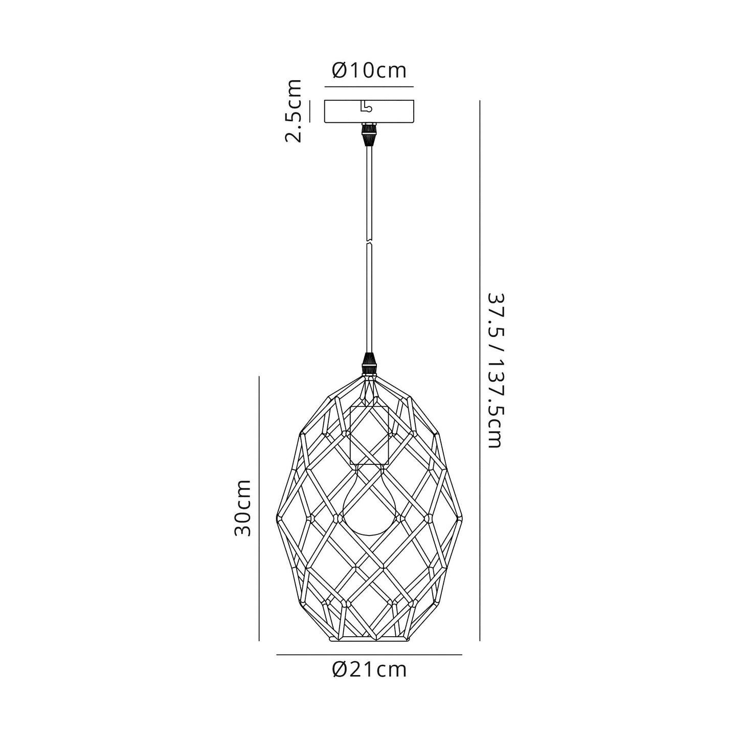 Peover Curved Cylinder Pendant, 1 x E27, Polished Brass