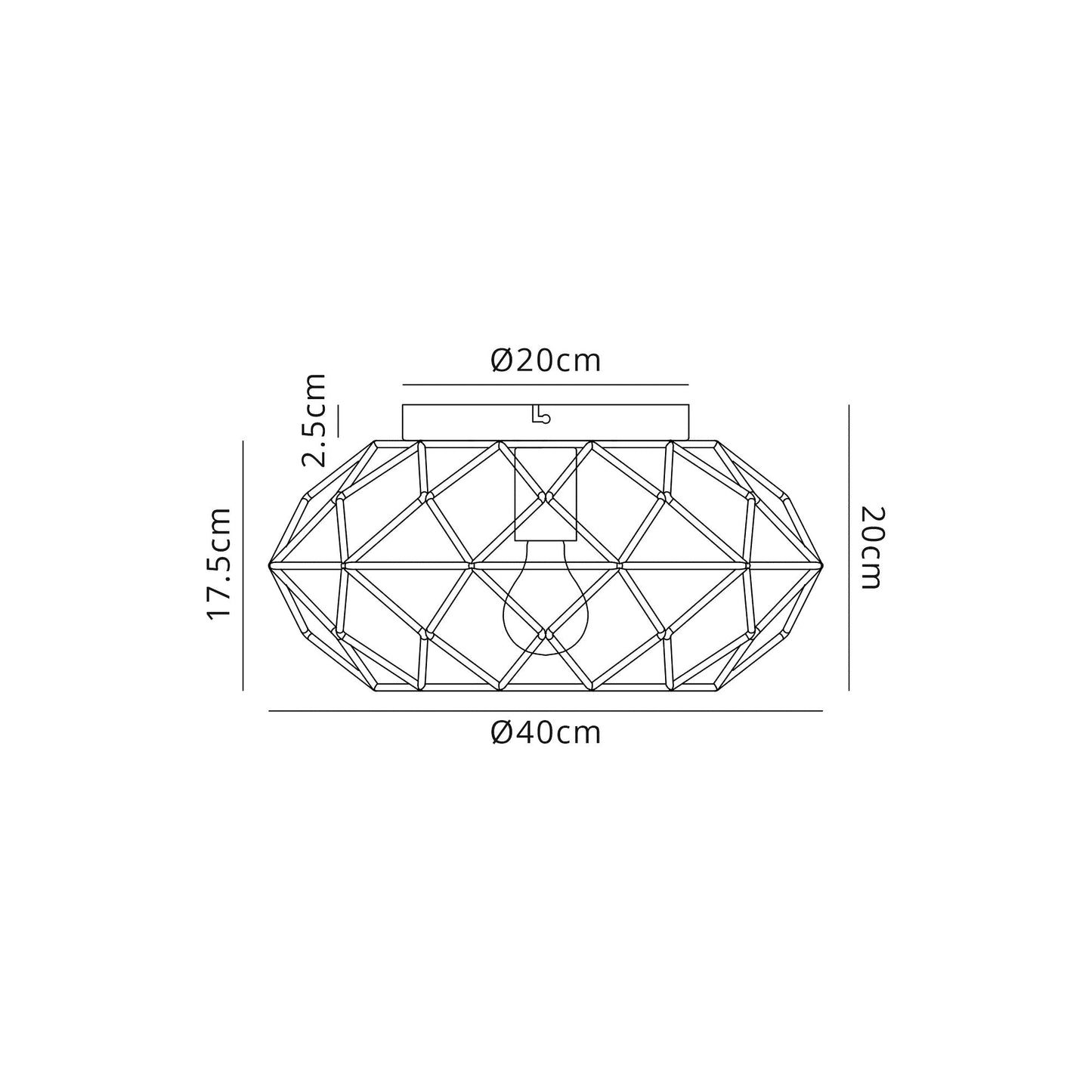 Peover Flush Ceiling, 1 x E27, Polished Brass
