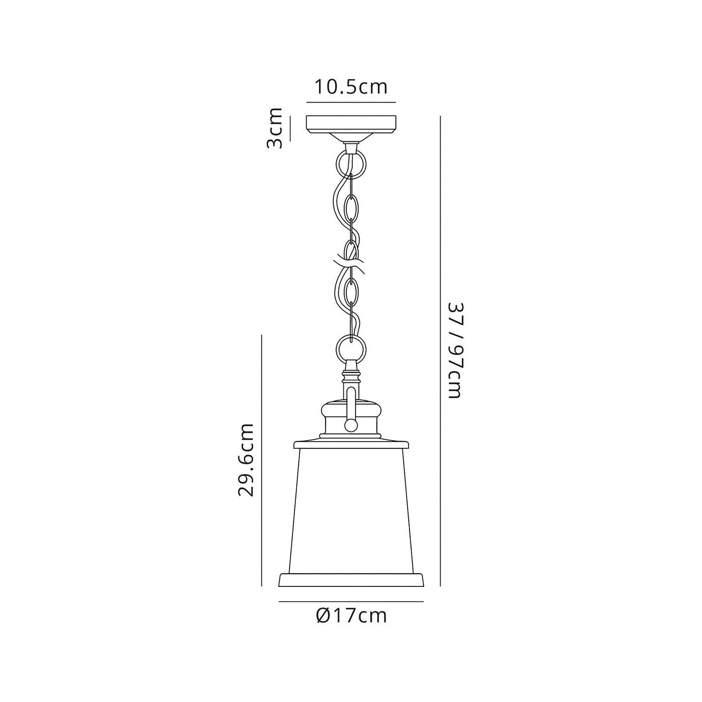 Macc Pendant, 1 x E27, Black and Gold With Seeded Clear Glass, IP54, 2yrs Warranty