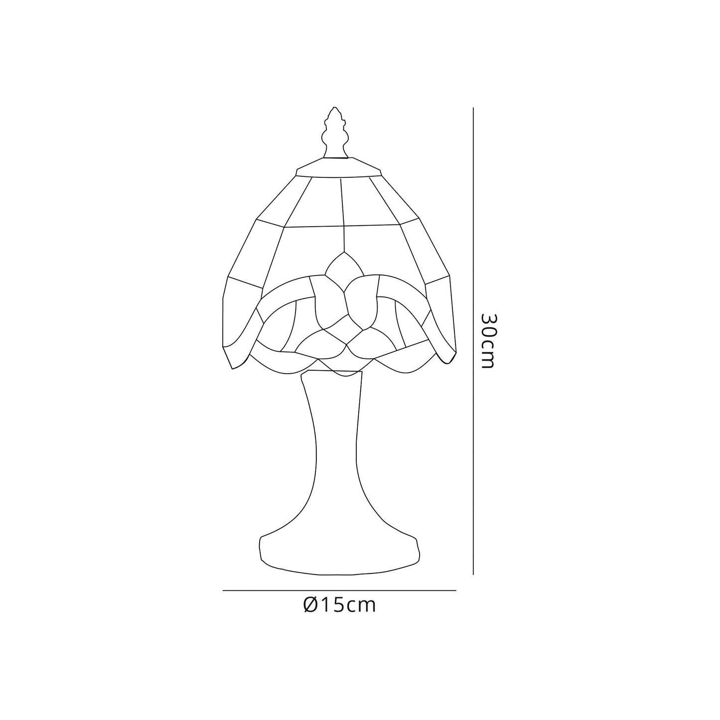Marbury Tiffany Table Lamp, 1 x E14, Cream and Amber and Clear Crystal Shade
