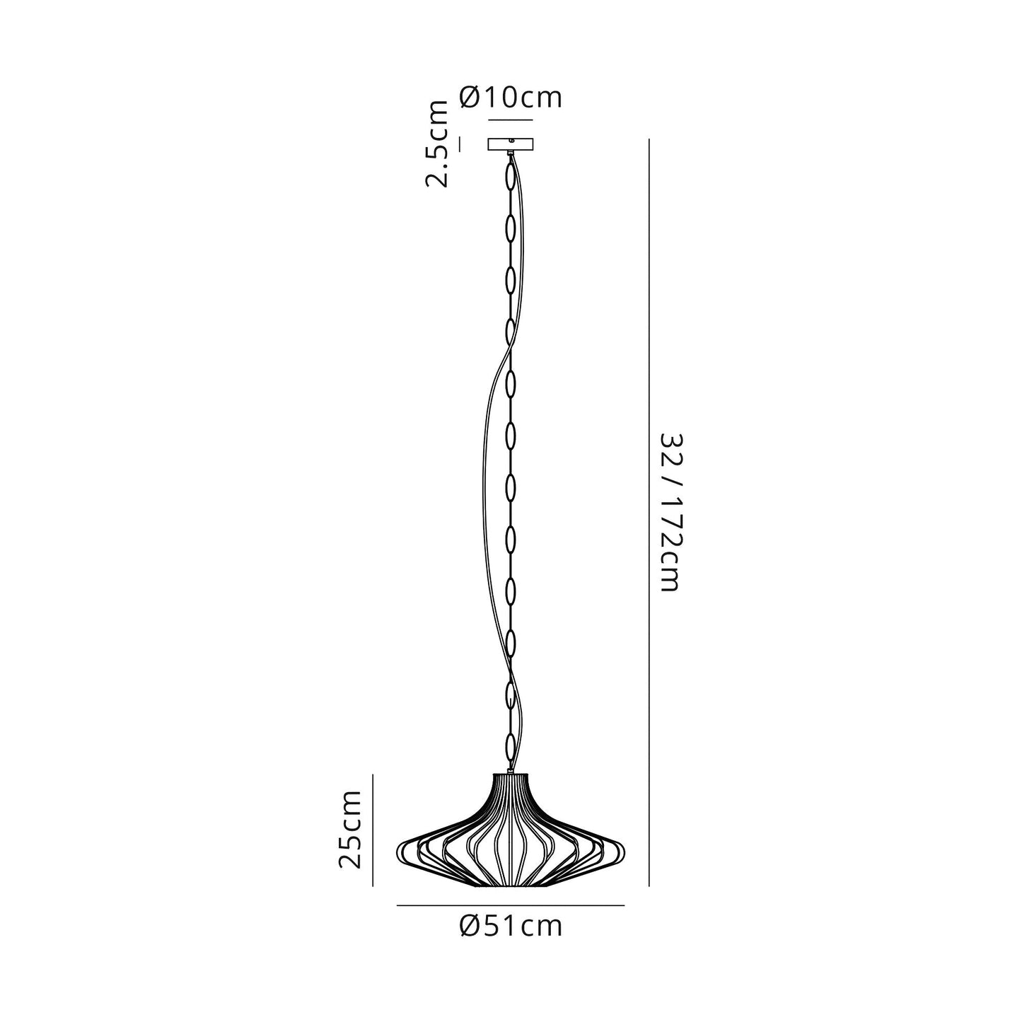 Adlington Pendant, 1 x E27, Matt Black 2