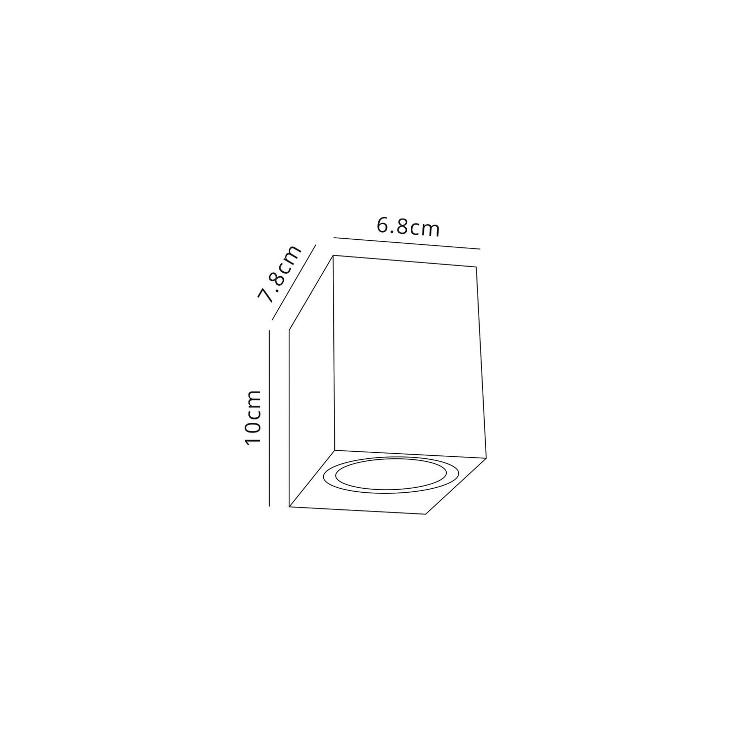 Mill Rectangle Wall Lamp, 1 x GU10, IP54, Black and Silver
