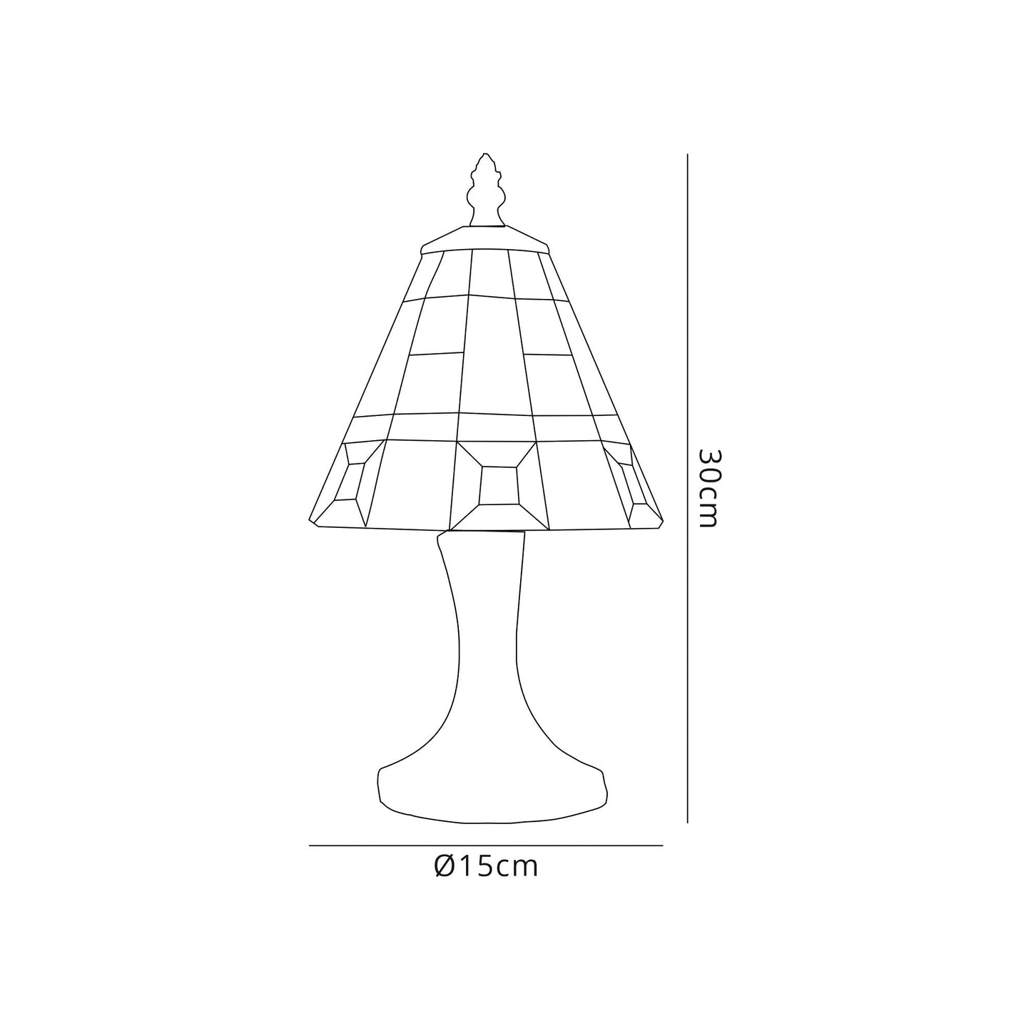 Hough Tiffany Table Lamp, 1 x E14, Cream and Grey and Clear Crystal Shade