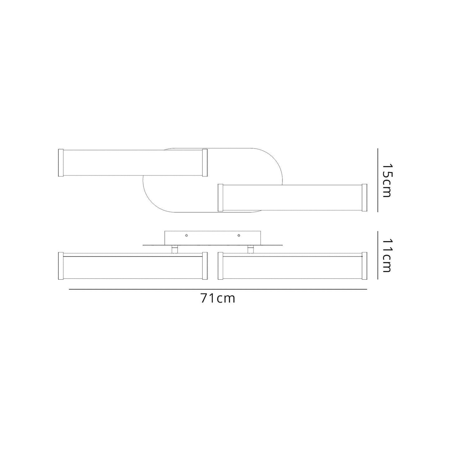 Oatlands Ceiling Lamp, 2 x 9W LED, 4000K, 1153lm, IP44, Polished Chrome, 3yrs Warranty 2
