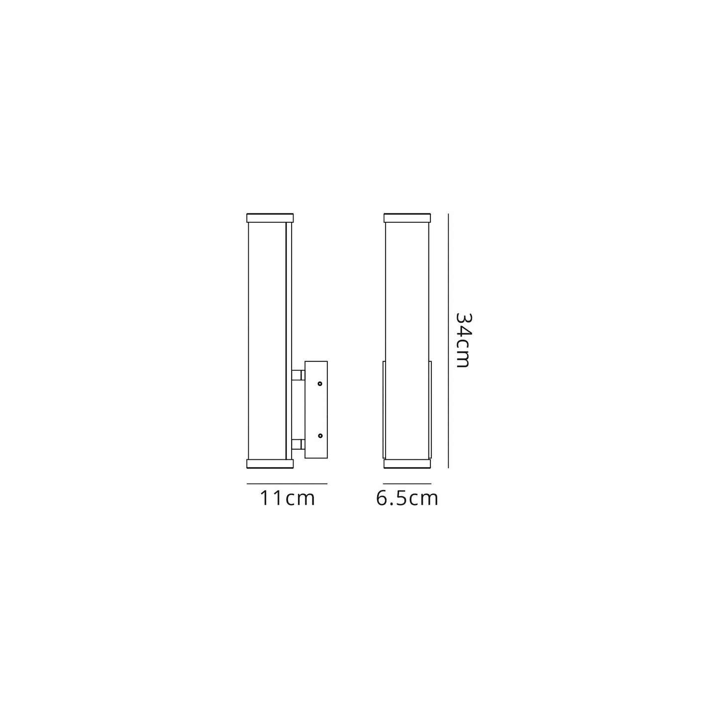 Oatlands Wall Lamp Small, 1 x 9W LED, 4000K, 621lm, IP44, Polished Chrome, 3yrs Warranty 2