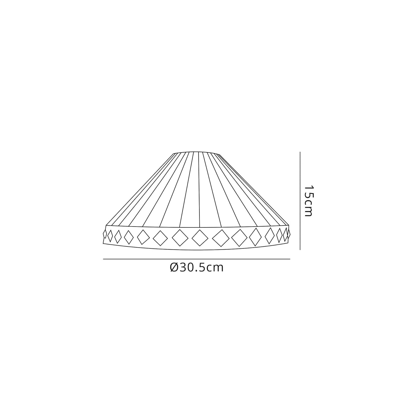 Rydal Tiffany 30cm Non-electric Shade Suitable For Pendant and Ceiling and Table Lamp, Amber and Cream and Crystal