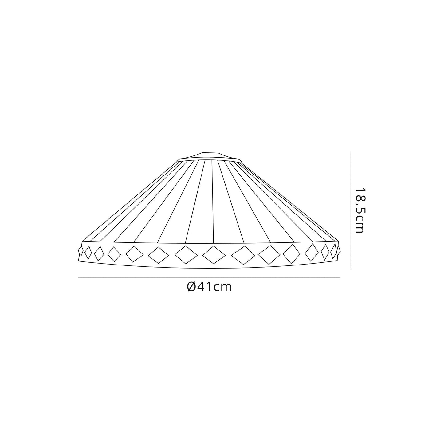 Rydal Tiffany 40cm Shade Only Suitable For Pendant and Ceiling and Table Lamp, Amber and Cream and Crystal