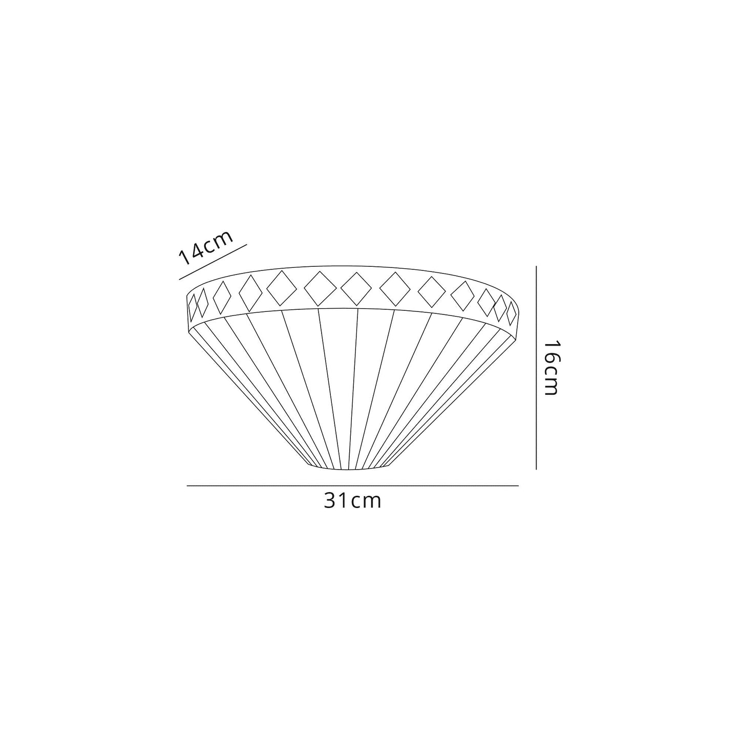 Rydal Tiffany Wall Lamp, 2 x E14, Amber and Cream and Crystal