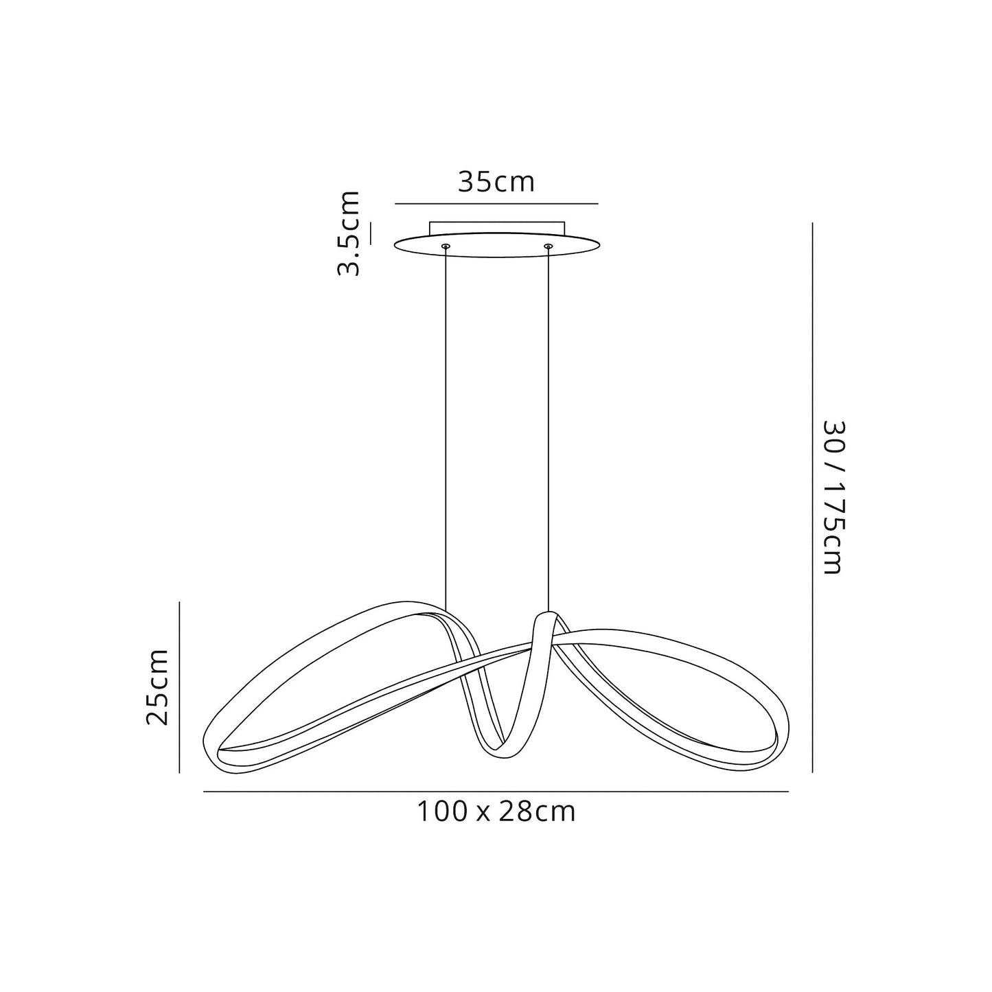 Langley Large Oval Pendant, 1 x 39W LED, 3000K, 1950lm, Sand Gold, 3yrs Warranty