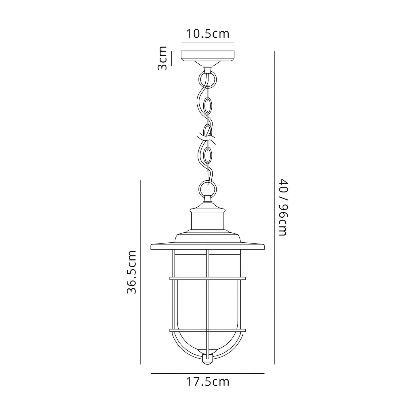 Rostherne Pendant, 1 x E27, Black and Gold With Seeded Clear Glass, IP54, 2yrs Warranty