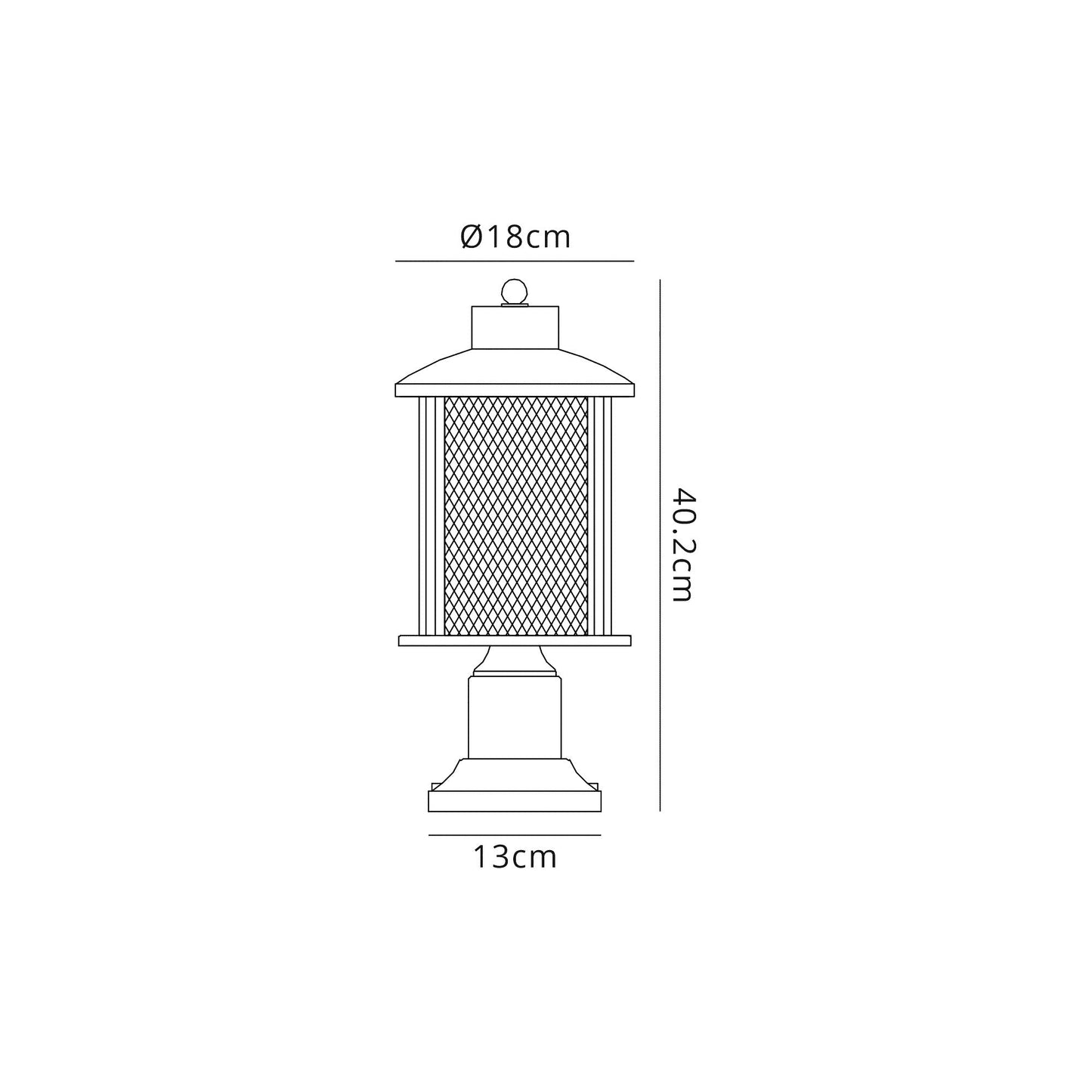 Harrop Pedestal Lamp, 1 x E27, Antique Bronze and Clear Glass, IP54, 2yrs Warranty