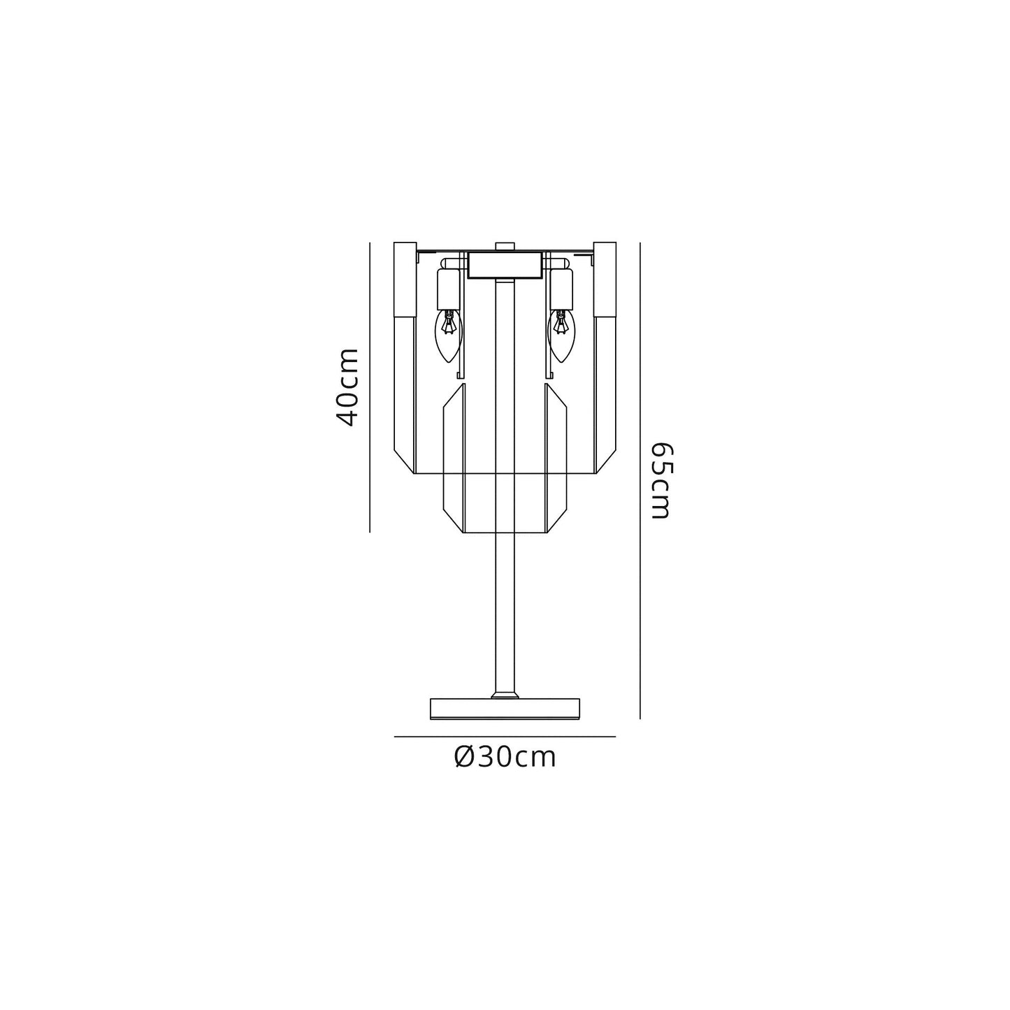Hale Table Lamp 3 Light E14, Brass and Clear Glass