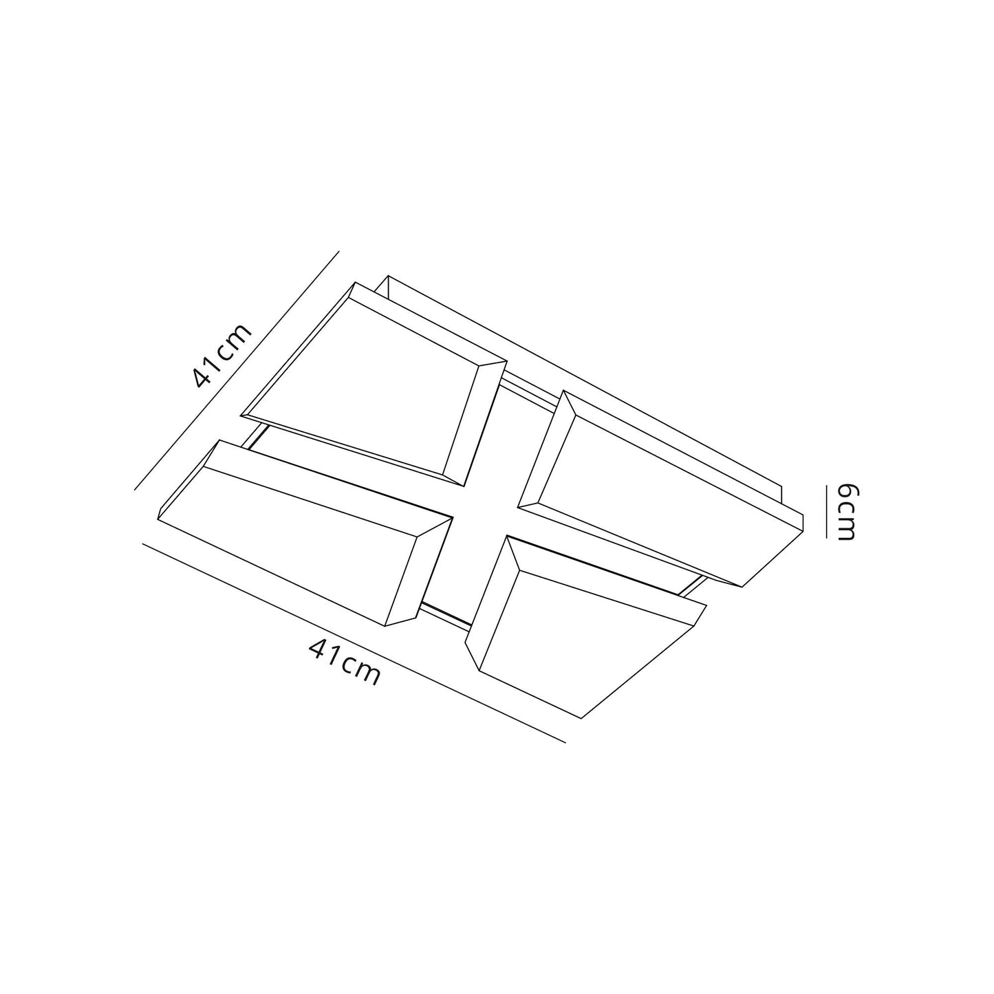 Hartford Flush Square Square Ceiling, 1 x 50W LED, 3000K, 3500lm, Sand White, 3yrs Warranty