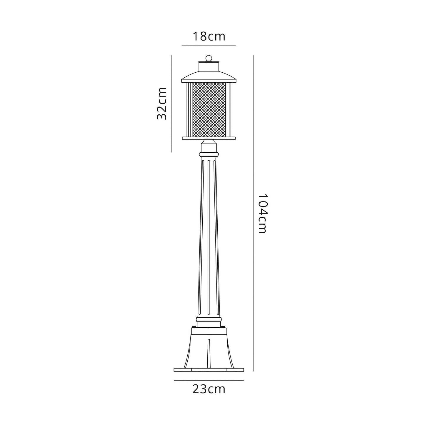 Harrop Single Headed Post Lamp, 1 x E27, Antique Bronze and Clear Glass, IP54, 2yrs Warranty