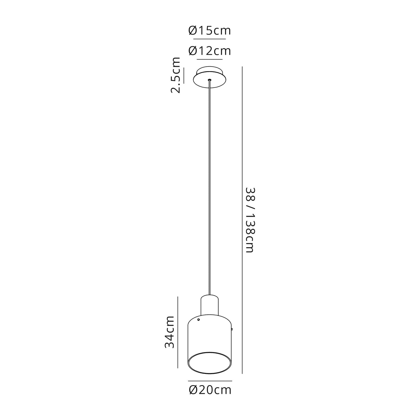 Bowdon Single Pendant, 1 Light Adjustable E27, Black and Smoke Fade Glass