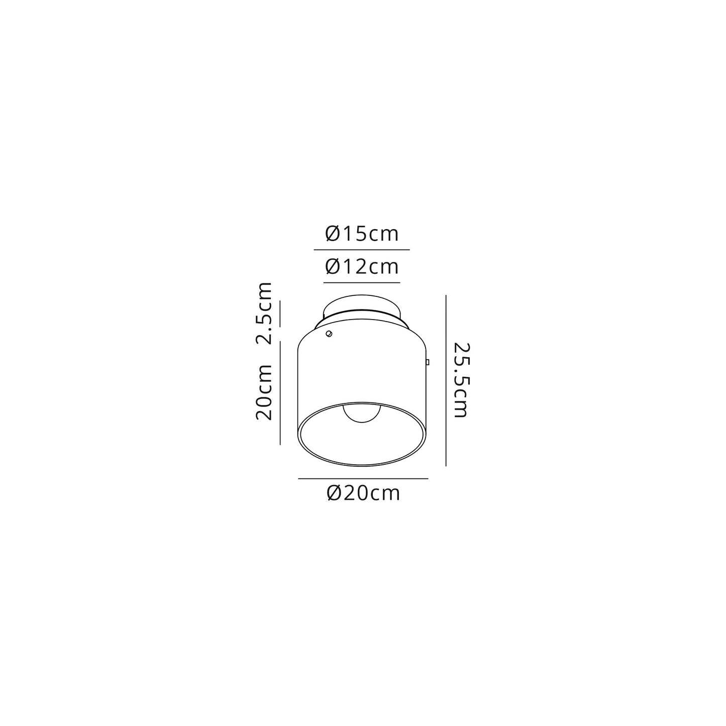 Bowdon Round Ceiling Flush, 1 Light Flush Fitting E27, Black and Smoke Fade Glass