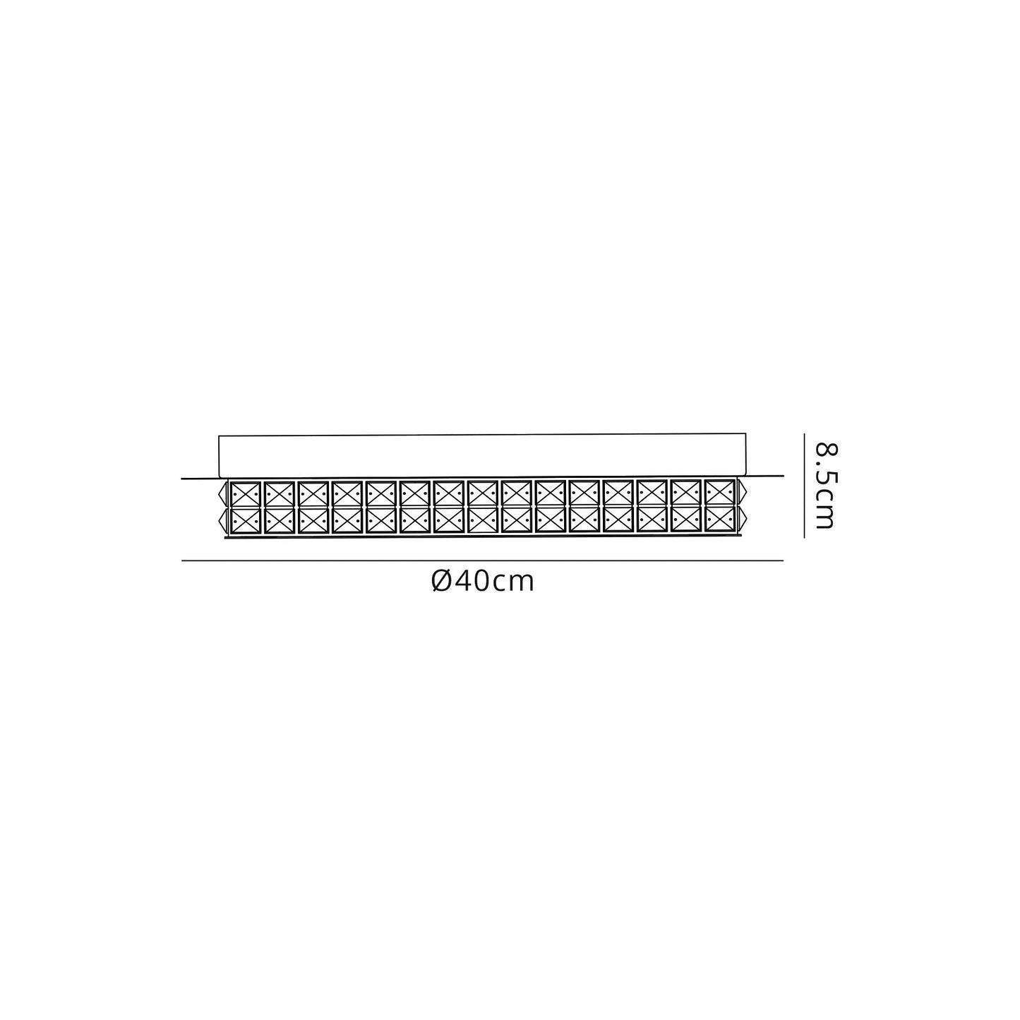 Appleton Ceiling Light, 1 x 18W LED, 4000K, 418lm, Polished Chrome and Crystal, 3yrs Warranty 2