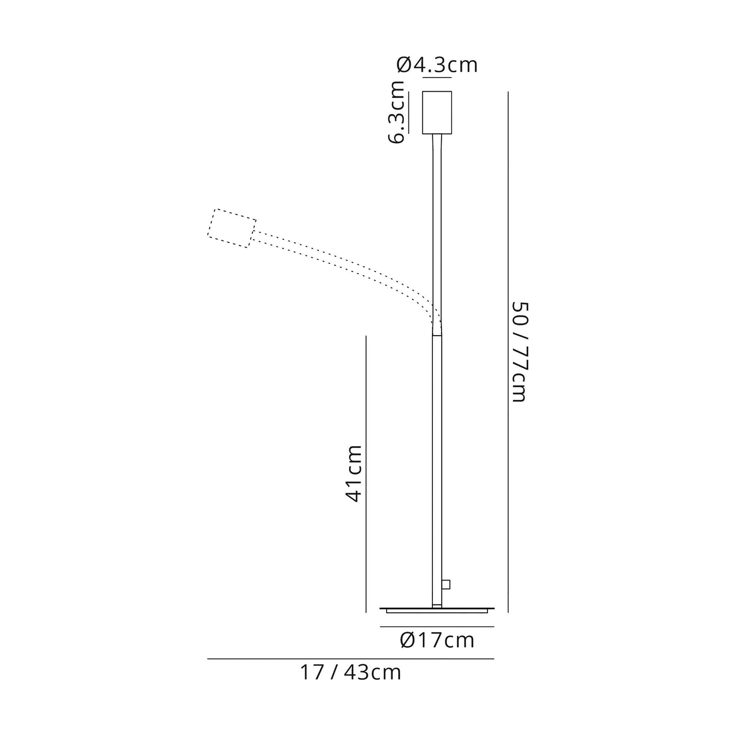 Moss Flexible Table Lamp, 1 Light E27, Satin Black and Brushed Copper