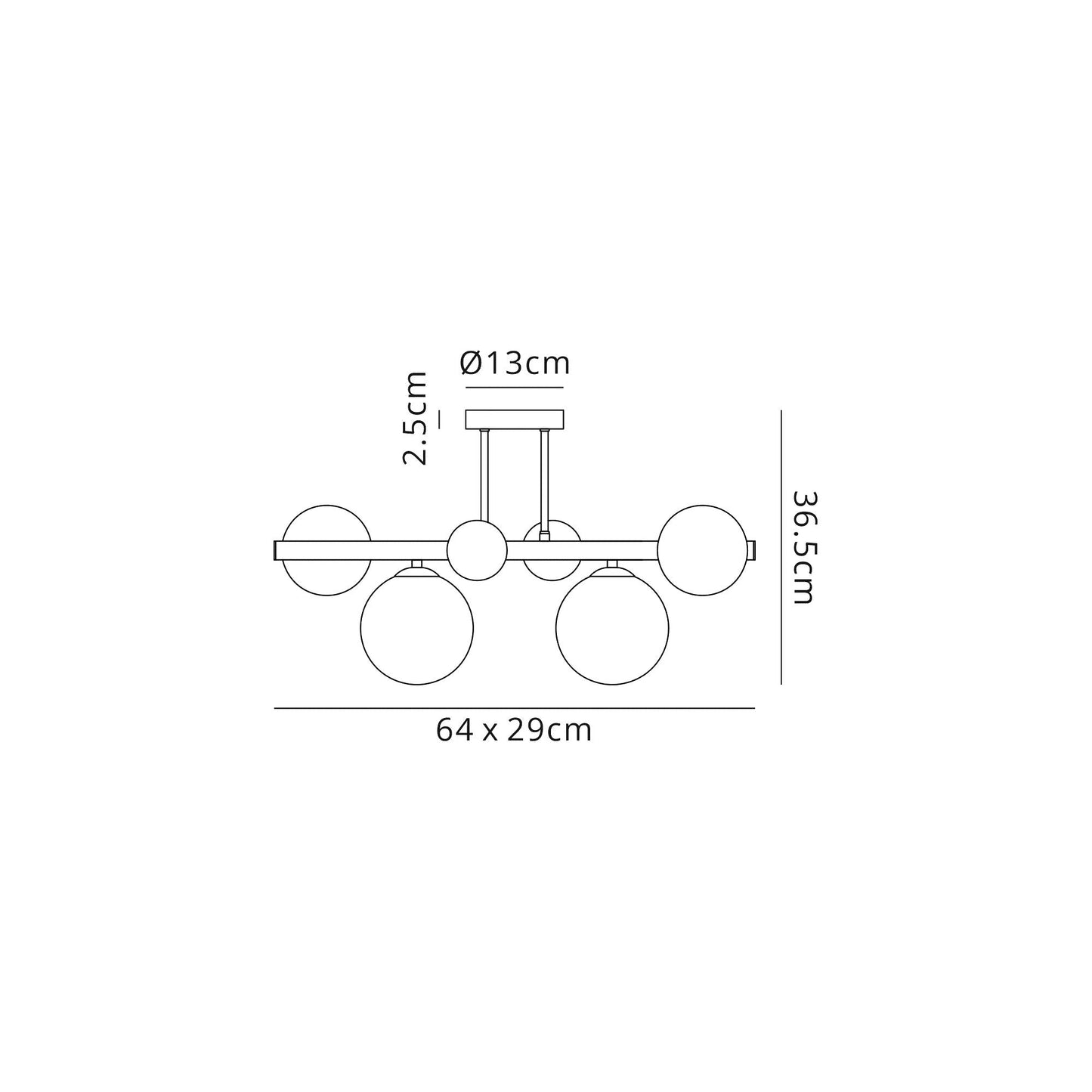 Stubbs Semi-Flush Ceiling Light, 4 x G9, Polished Chrome, Smoked Glass