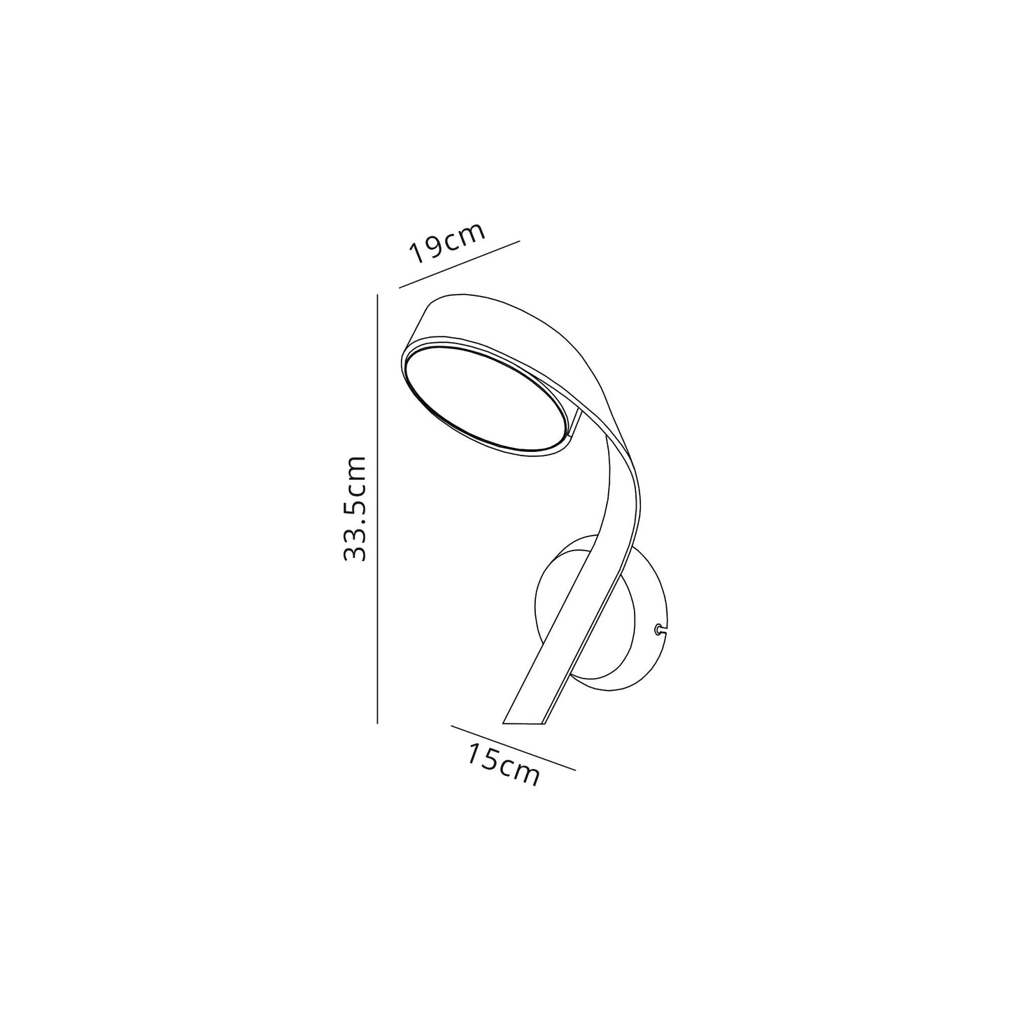 Willow Wall Lamp Right Switched, 1 x 10W LED, 3000K, 800lm, Silver and Polished Chrome, 3yrs Warranty