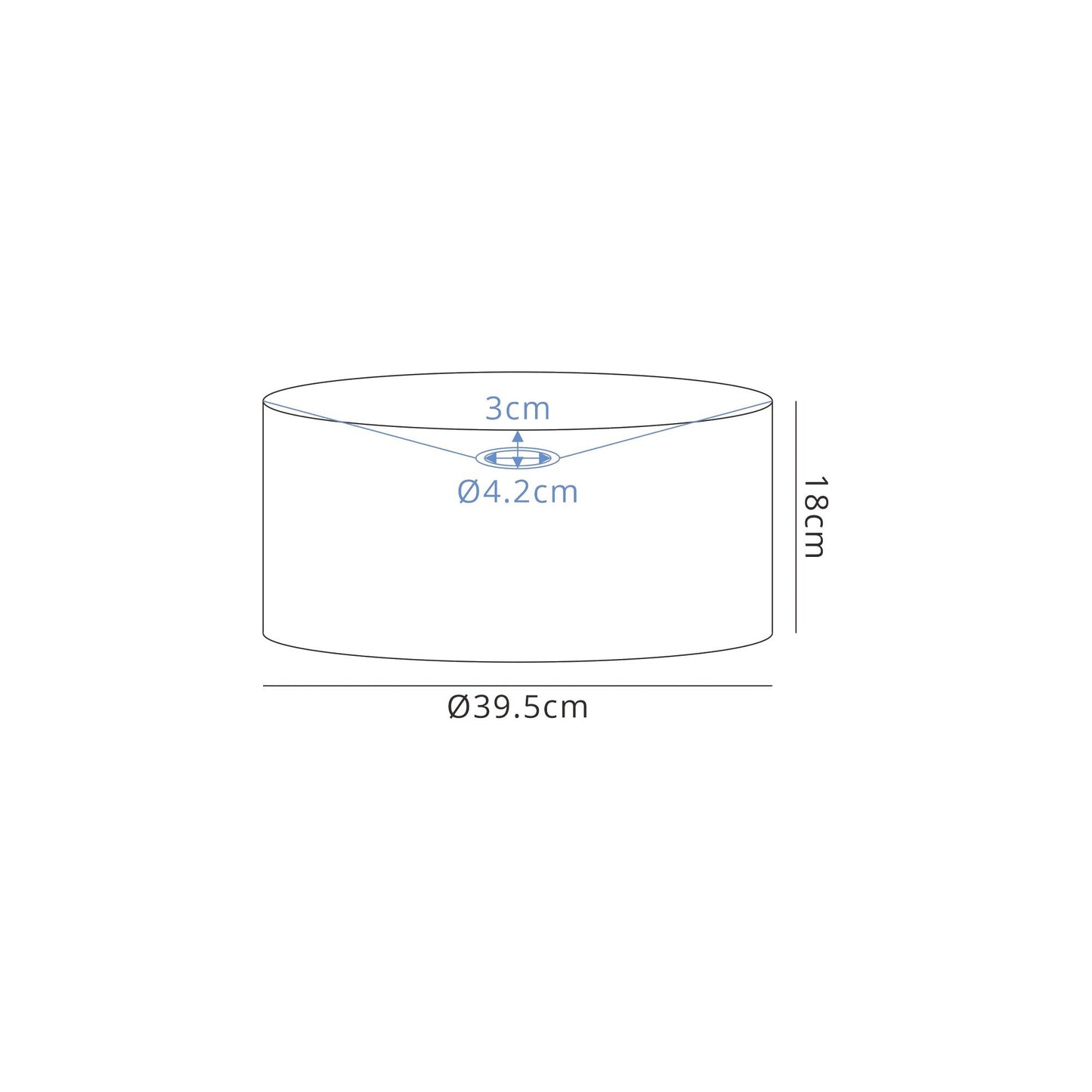 Hobcroft Round, 395 x 180mm Wood Effect Shade, Grey Oak and White Laminate