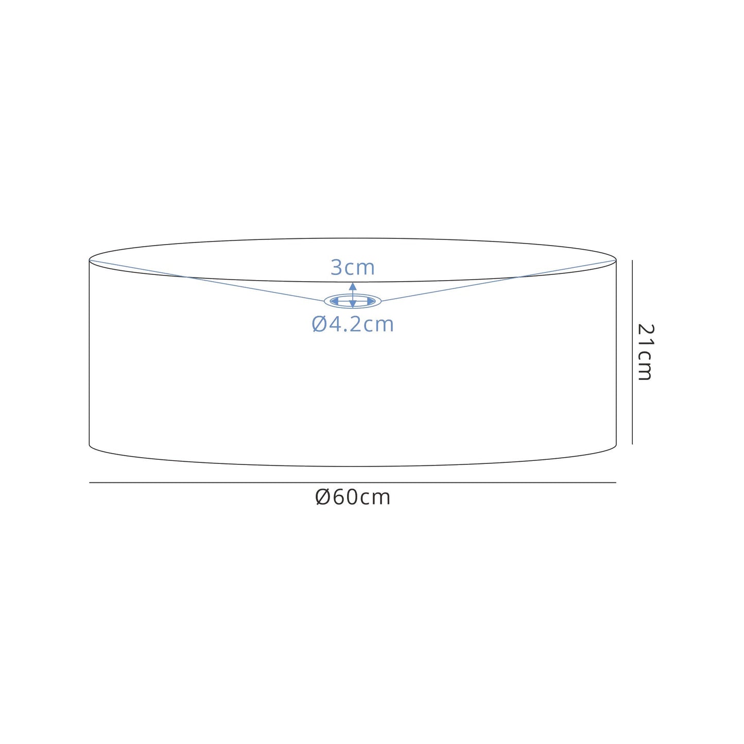 Hobcroft Round, 600 x 210mm Wood Effect Shade, Grey Oak and White Laminate