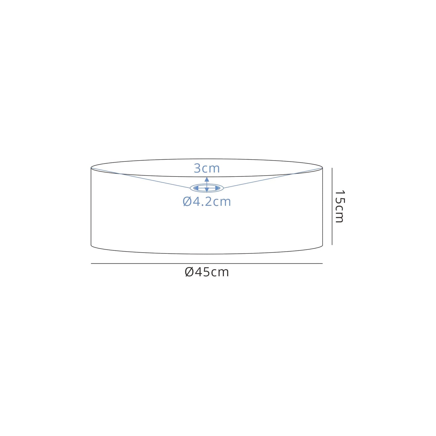 Hobcroft Round, 450 x 150mm Shade, Gold and Black
