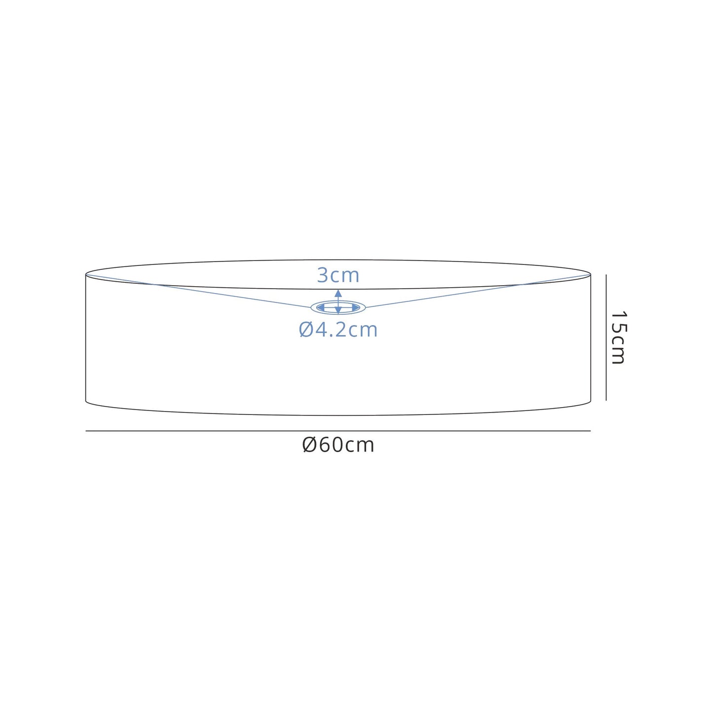 Hobcroft Round, 600 x 150mm Shade, Gold and Black