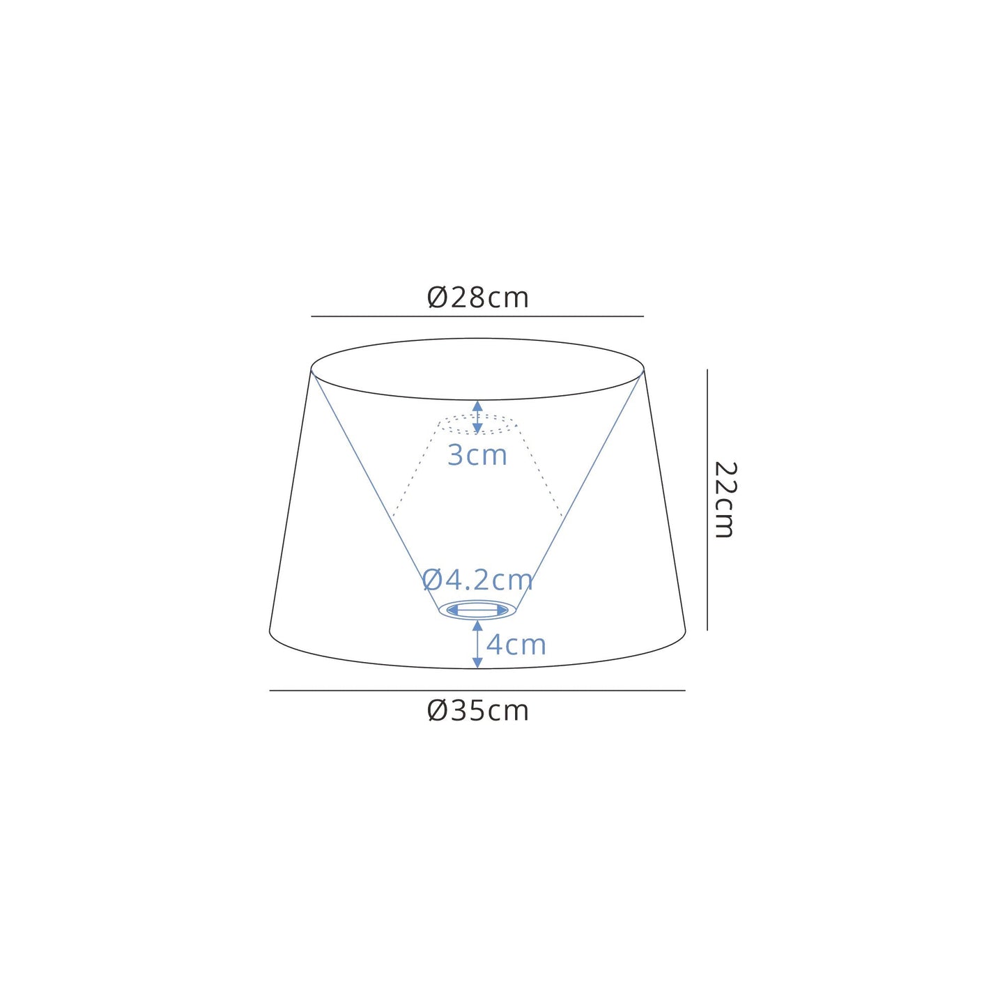 Hobcroft Round, 280 and 350 x 220mm Fabric Shade, Multi and White Laminate