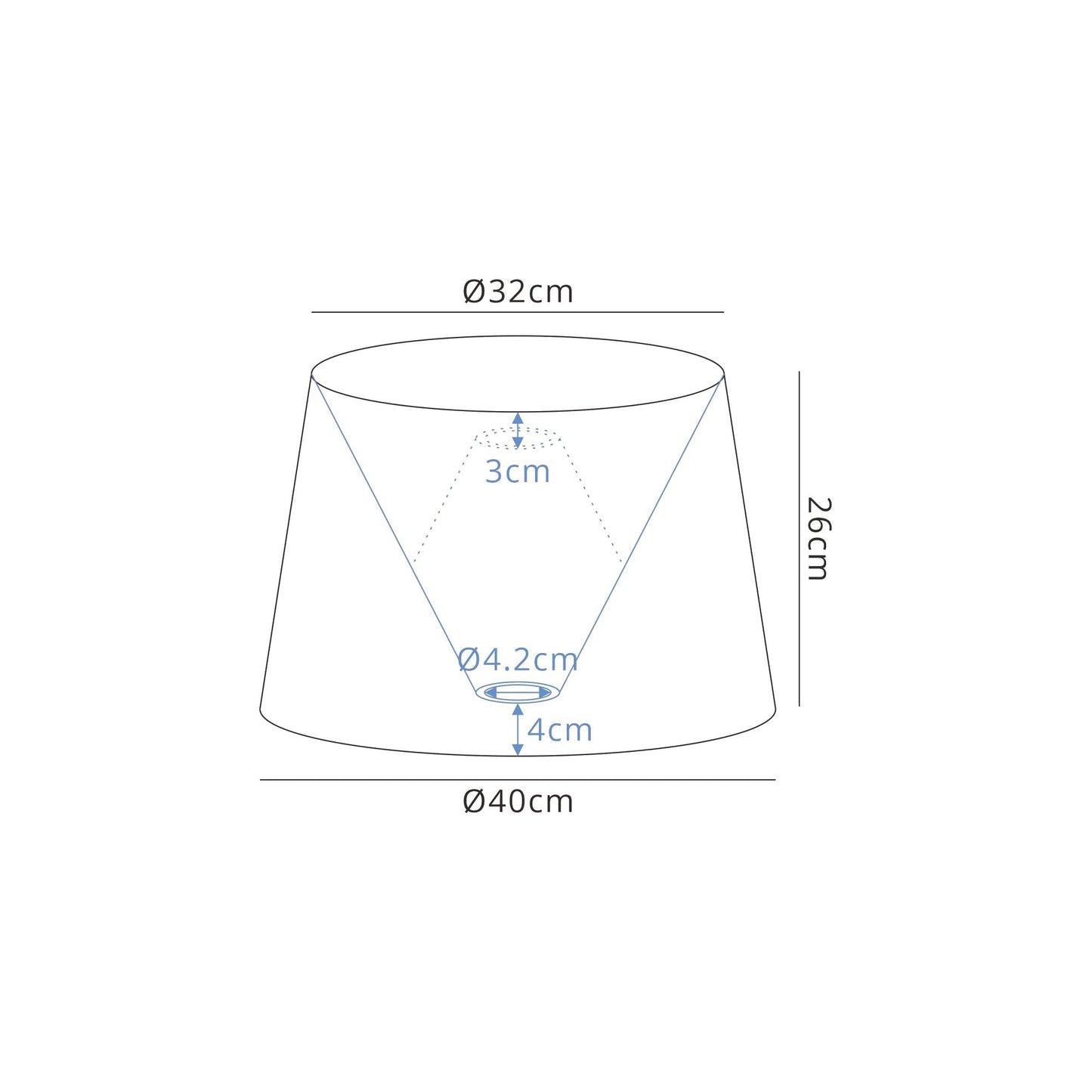 Hobcroft Round, 320 and 400 x 260mm Fabric Shade, Multi and White Laminate