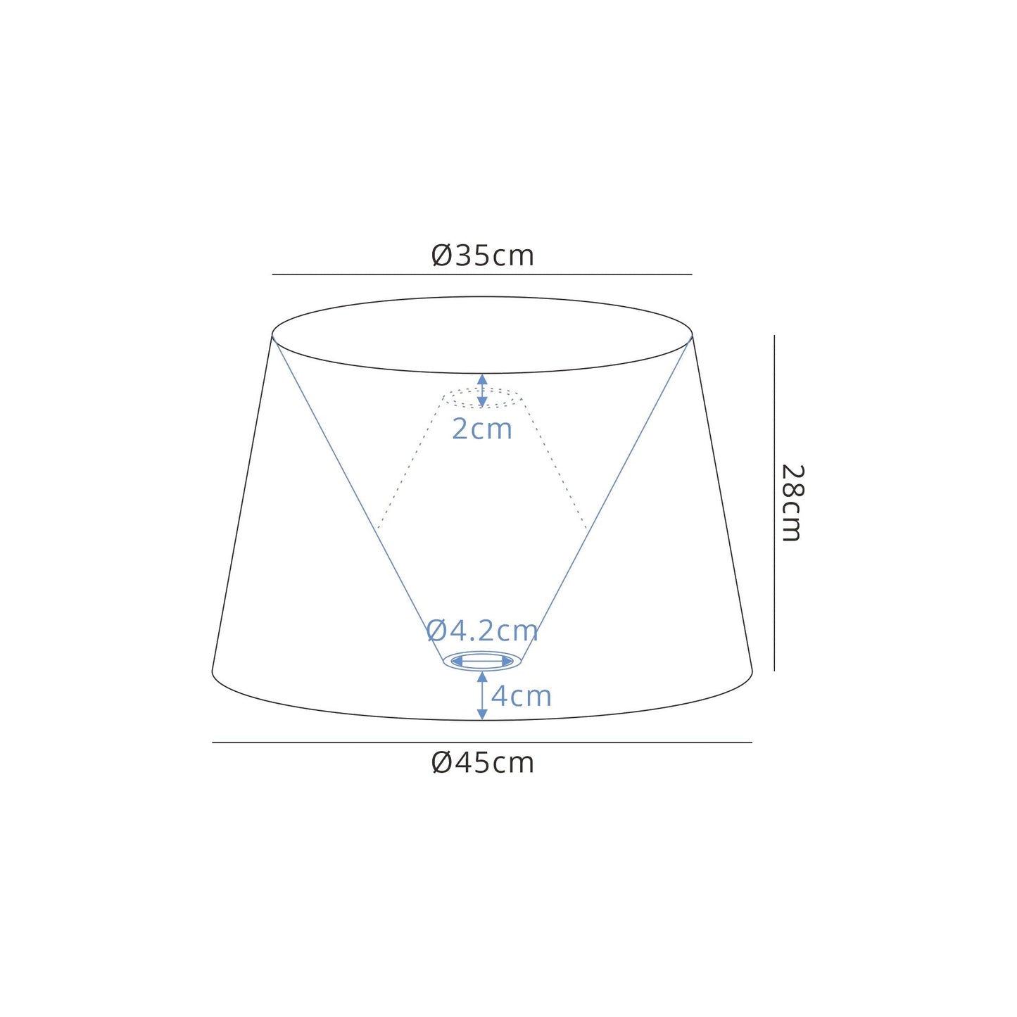 Hobcroft Round, 350 and 450 x 280mm Fabric Shade, Multi and White Laminate