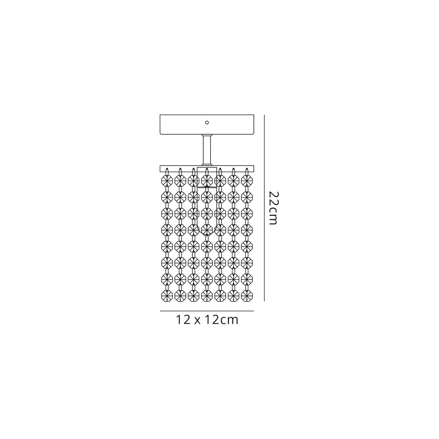 Ashworth Ceiling Light, 1 x G9, IP44, Polished Chrome and Crystal 2