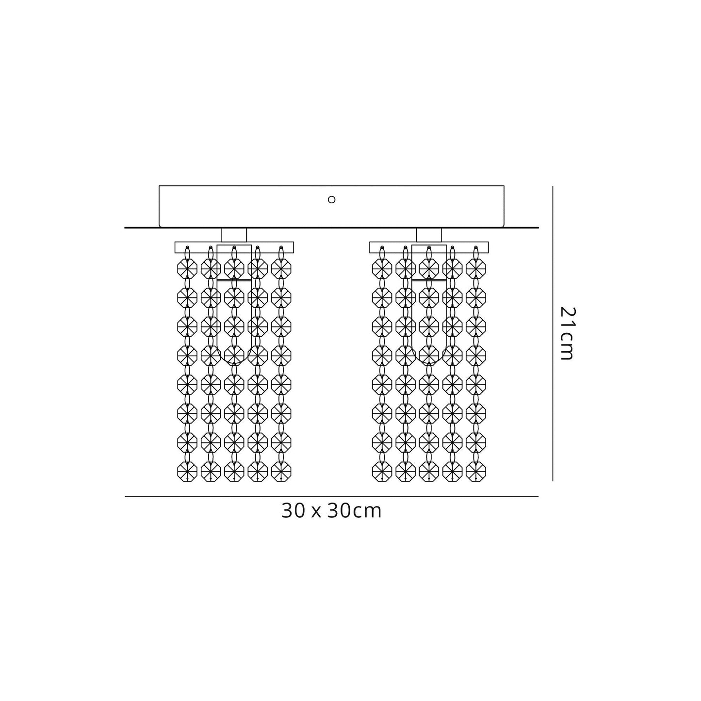 Ashworth Ceiling Light, 4 x G9, IP44, Polished Chrome and Crystal 2
