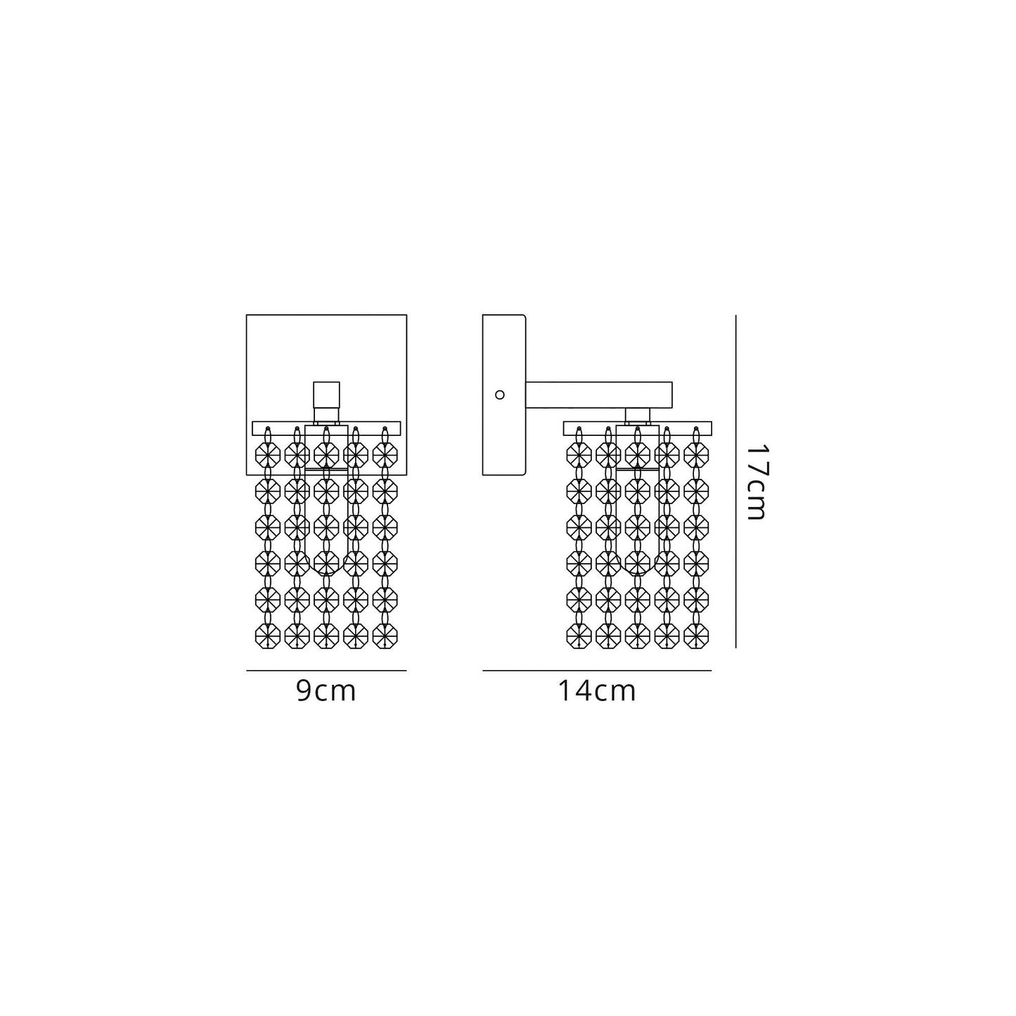 Ashworth Wall Lamp, 1 x G9, IP44, Polished Chrome and Crystal 2