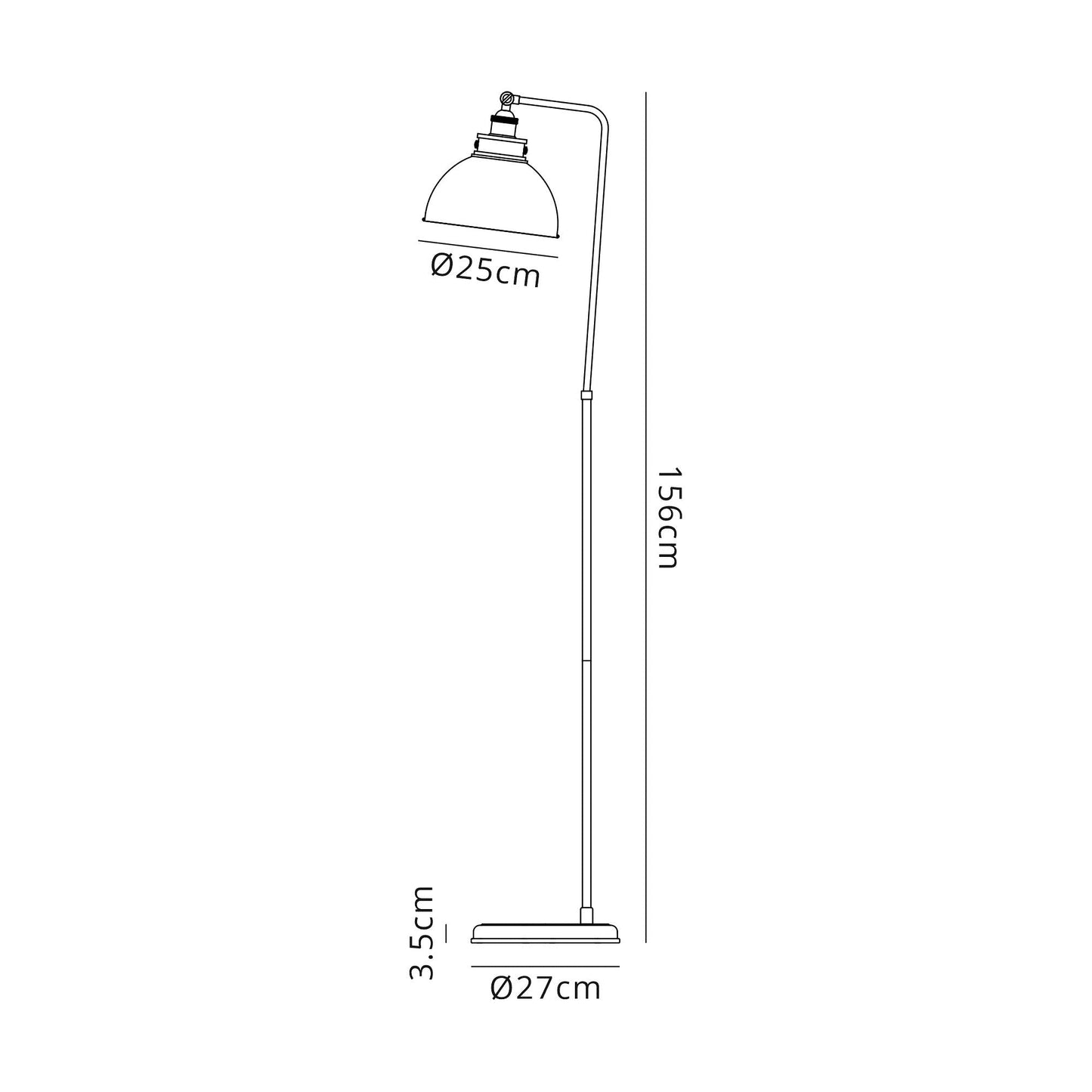 Weaverham Adjustable Floor Lamp, 1 x E27, Antique Silver and Copper and White