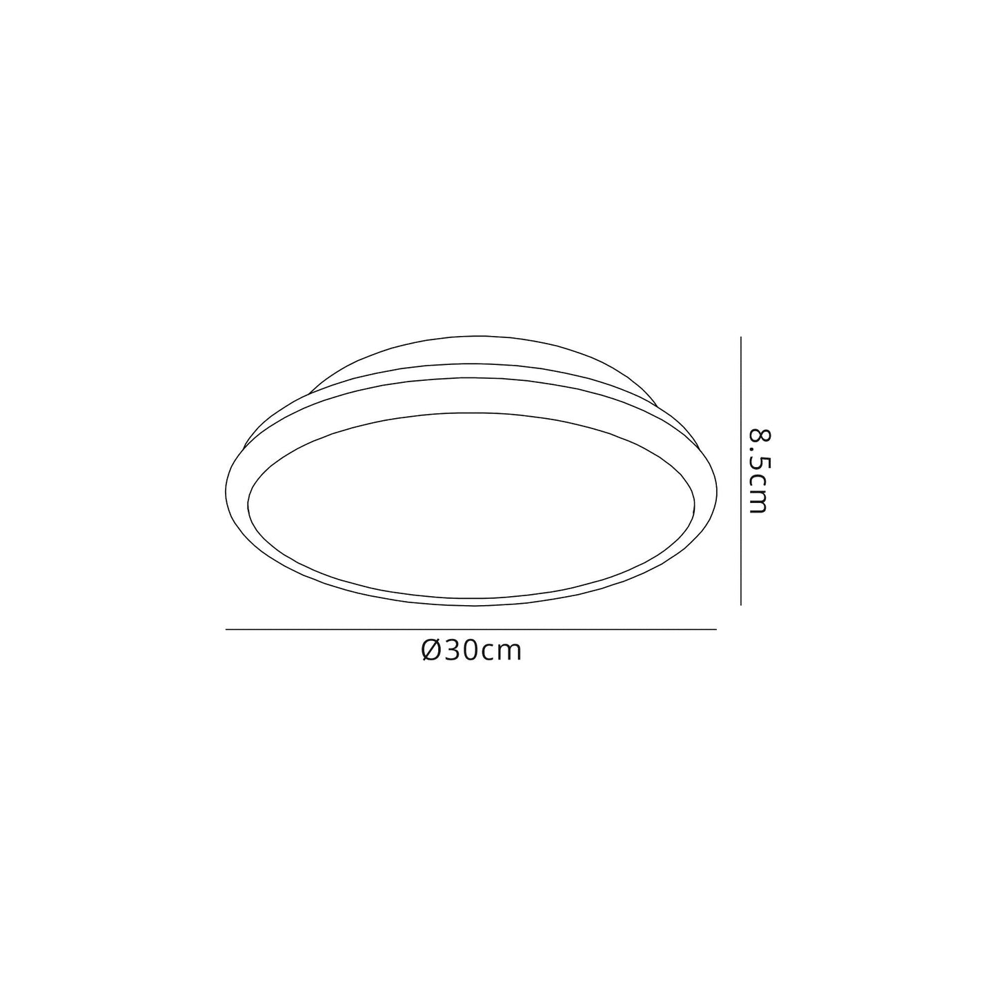 Massey Ceiling, 30cm 1 x 12W LED, 3000K, 750lm, IP44, Satin Nickel and Crystaline, 3yrs Warranty