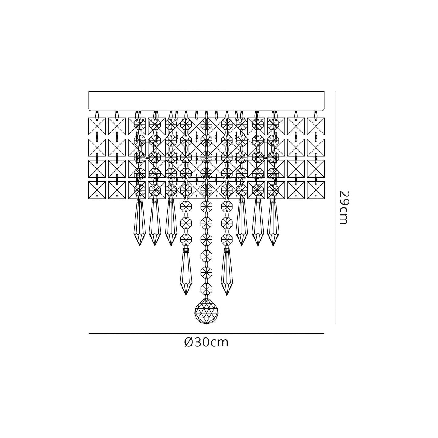 Warford Ceiling Light, 4 x G9, IP44, Polished Chrome and Crystal 2