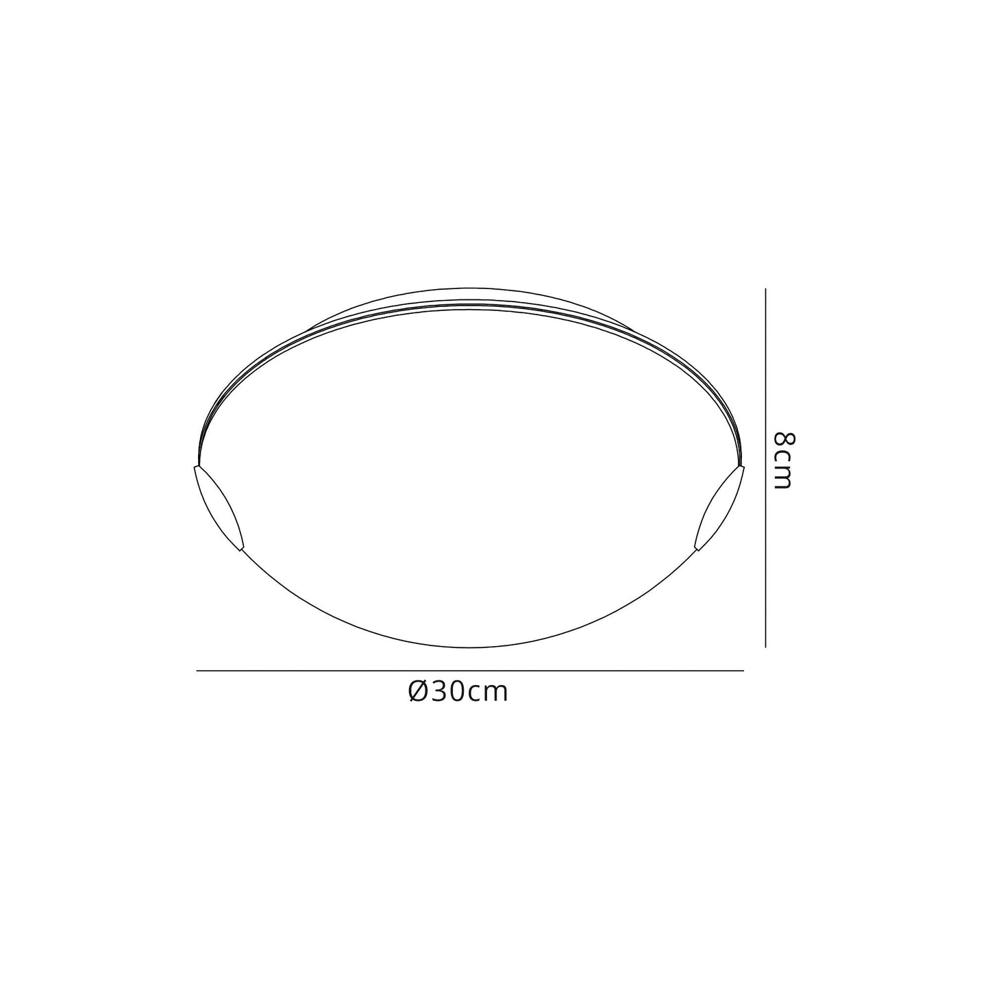 Faulkners Ceiling 30cm, 1 x 12W LED, 3000K, 666lm, Polished Chrome and White, 3yrs Warranty