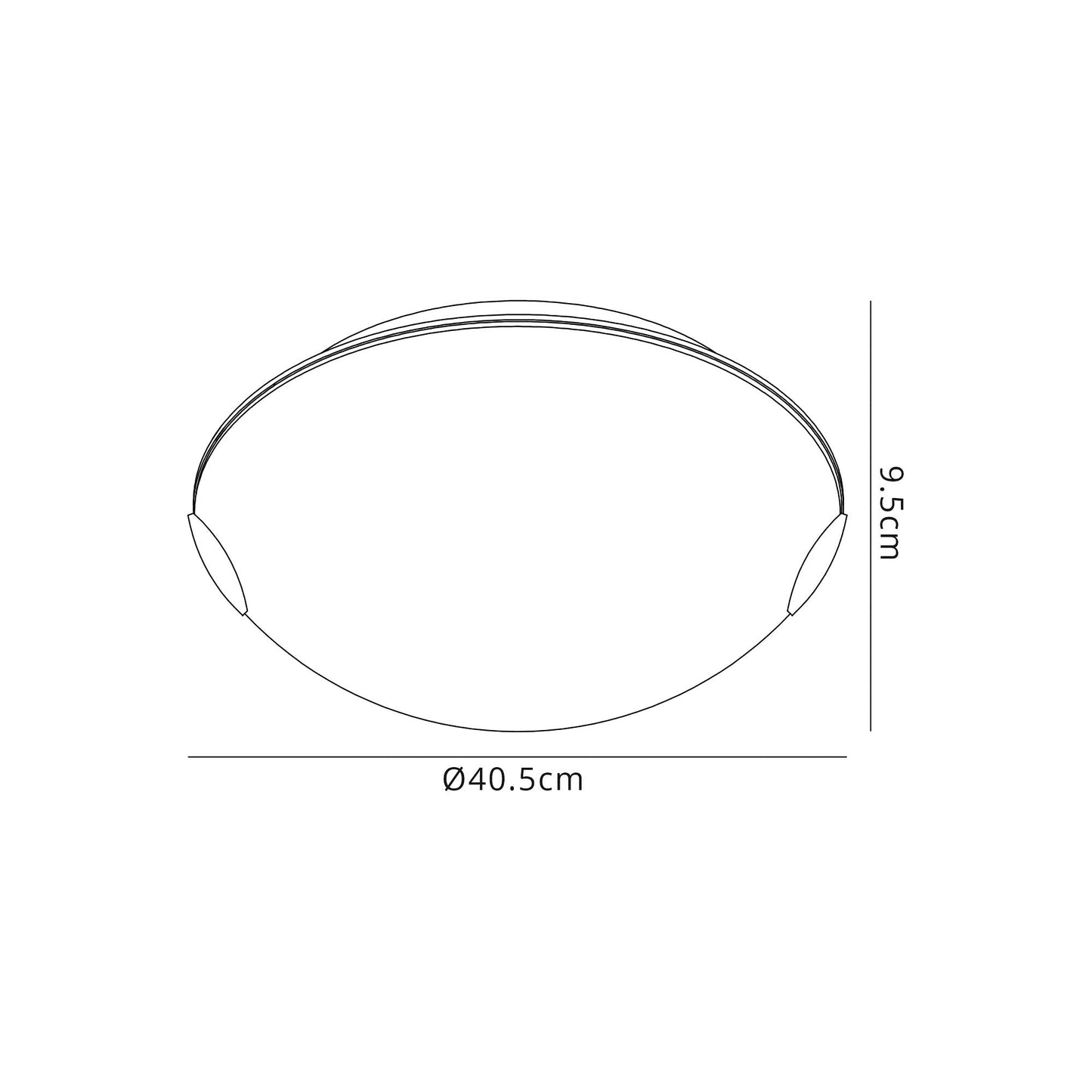 Faulkners Ceiling 40.5cm, 1 x 24W LED, 3000K, 1404lm, Polished Chrome and White, 3yrs Warranty