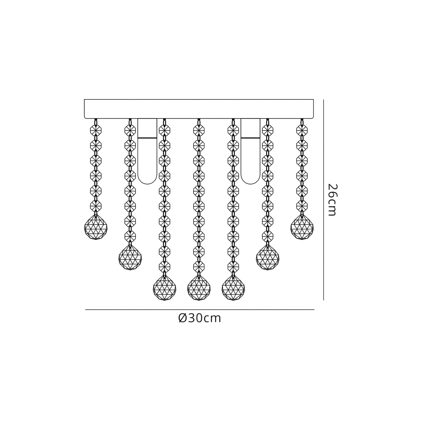 Kelsall Ceiling Light, 4 x G9, IP44, Polished Chrome and Crystal 2