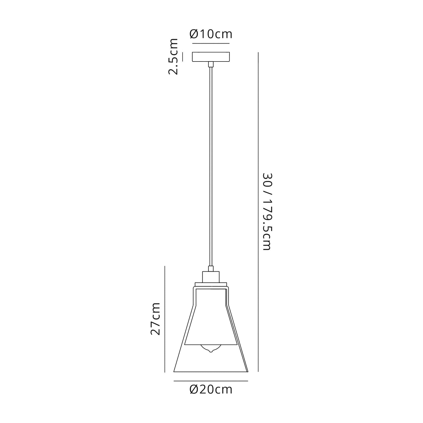 Gatley Pendant, 1 x E27, Polished Chrome and Clear Glass