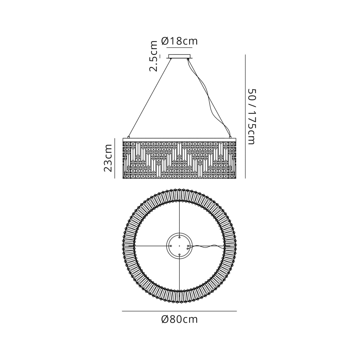 Bollin 80cm Round Pendant Chandelier, 12 Light E14, Gold and Crystal Item Weight: 16.8kg